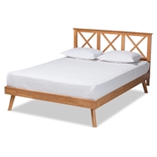 Baxton Studio Galvin Modern and Contemporary Brown Finished Wood Queen Size Platform Bed
